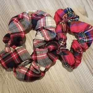 Pair of plaid scrunchies